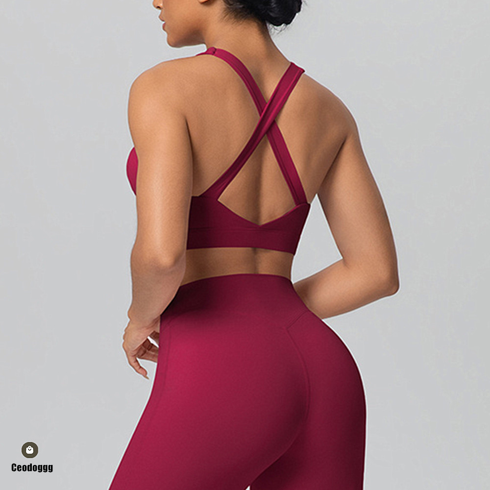 Yoga Fitness Stretching Strap - Reggiseno sportivo da donna con imbottitura
