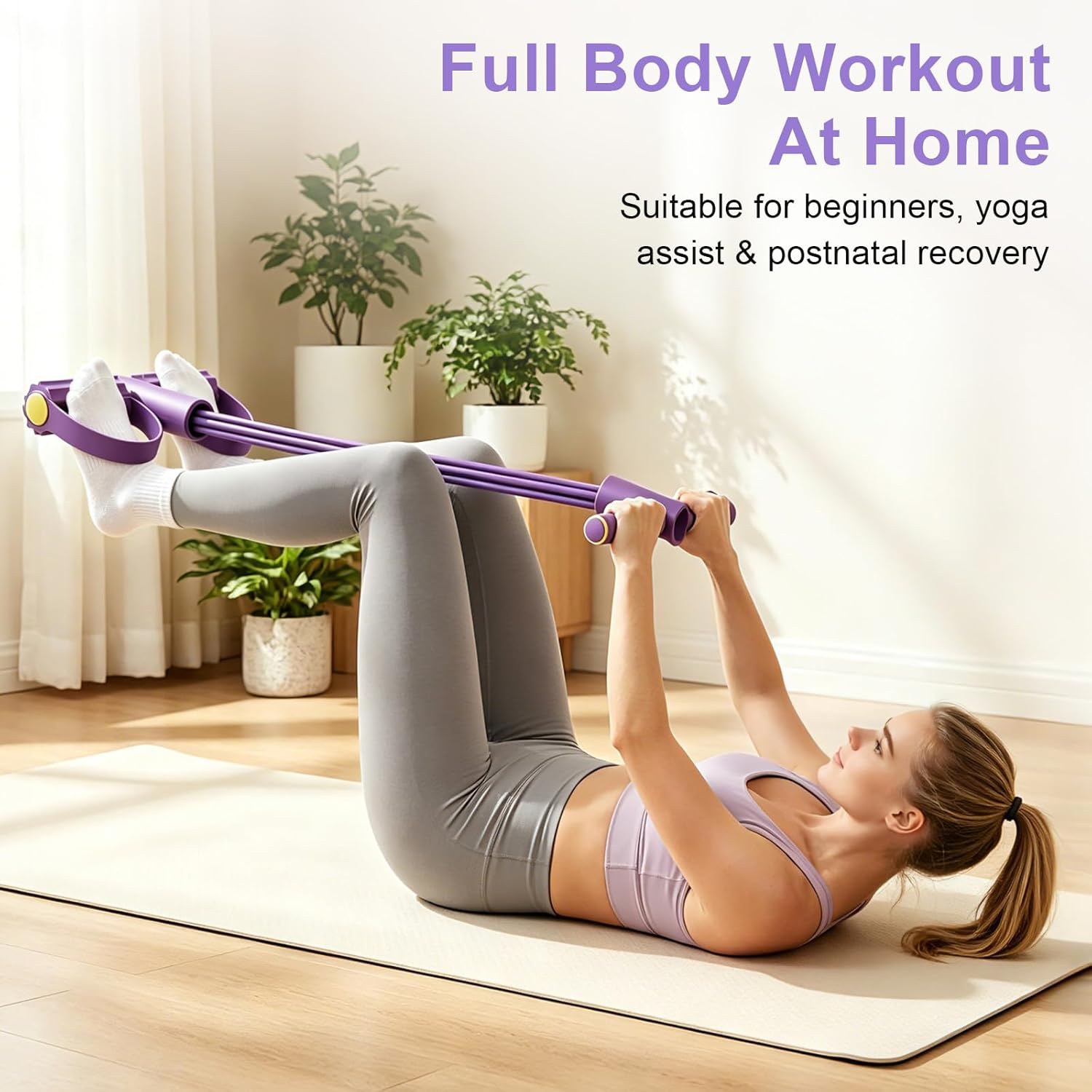 Yoga Fitness Stretching Strap - Fascia di resistenza a 4 tubi