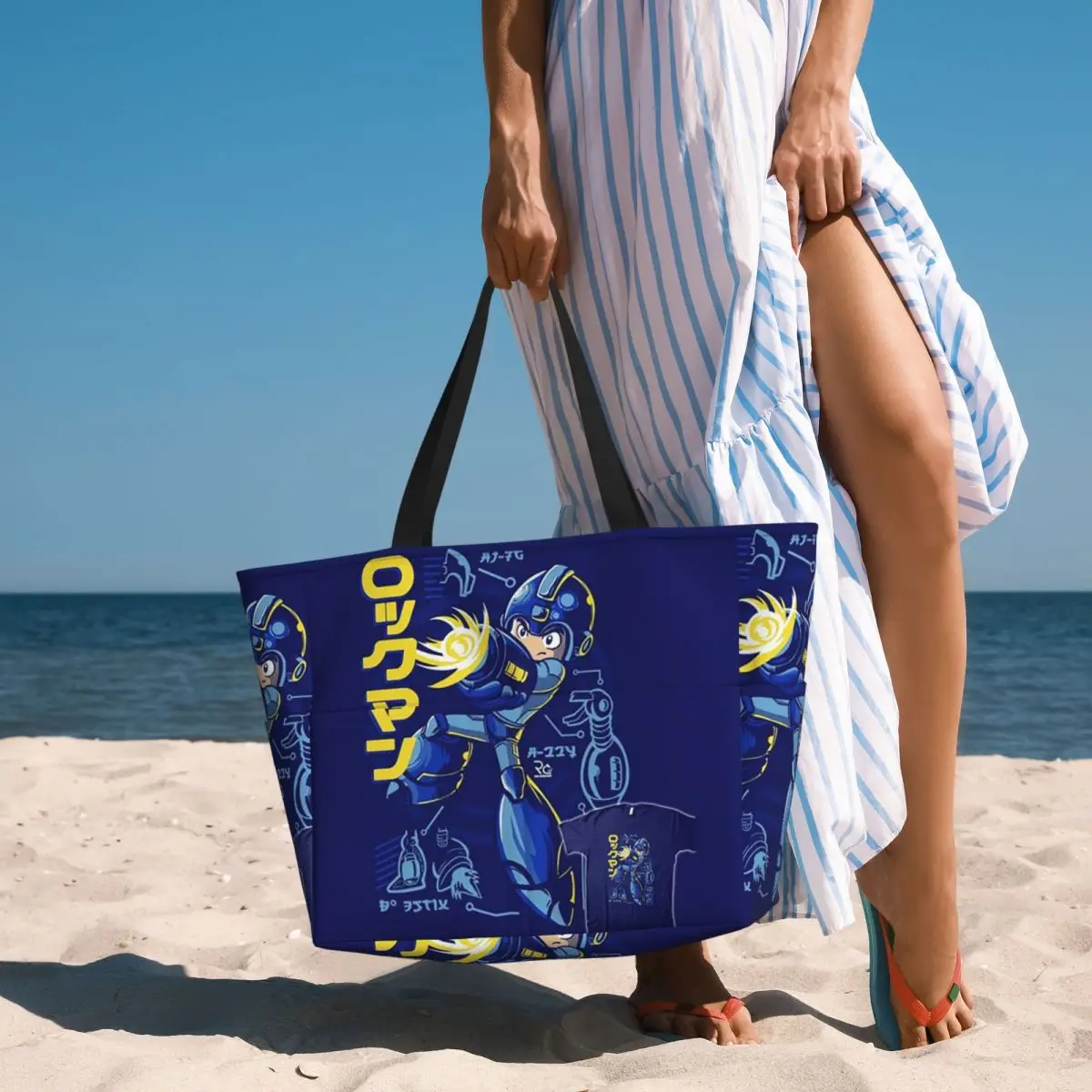 Yoga Fitness Videos Free - Borsa tote da spiaggia Mega Man