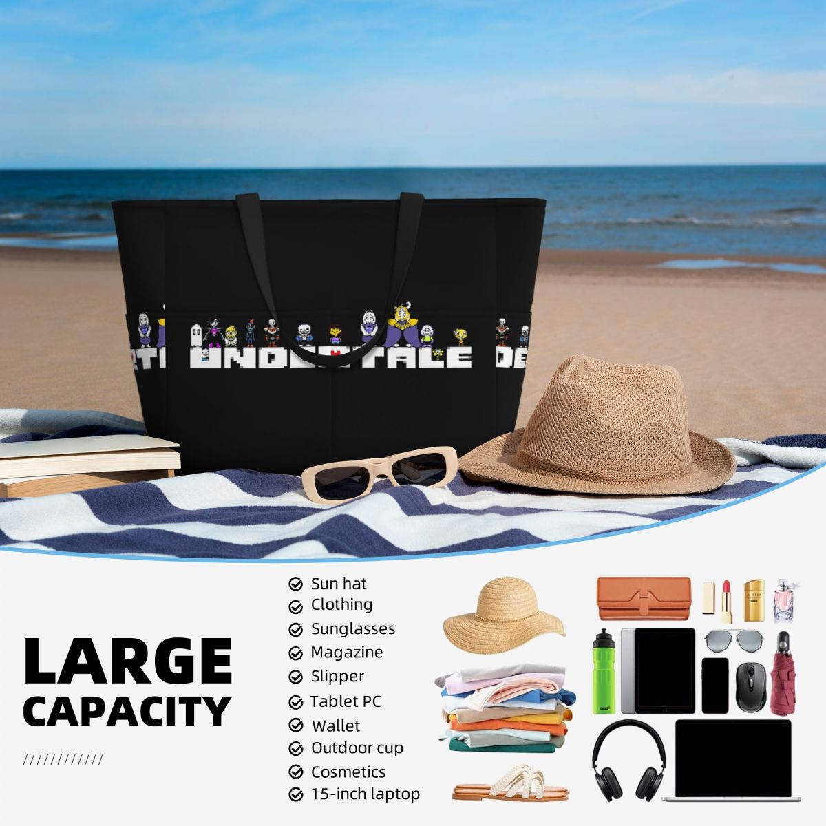 Borsa tote da spiaggia con gra - Yoga Fitness Videos Free recensione e prezzo